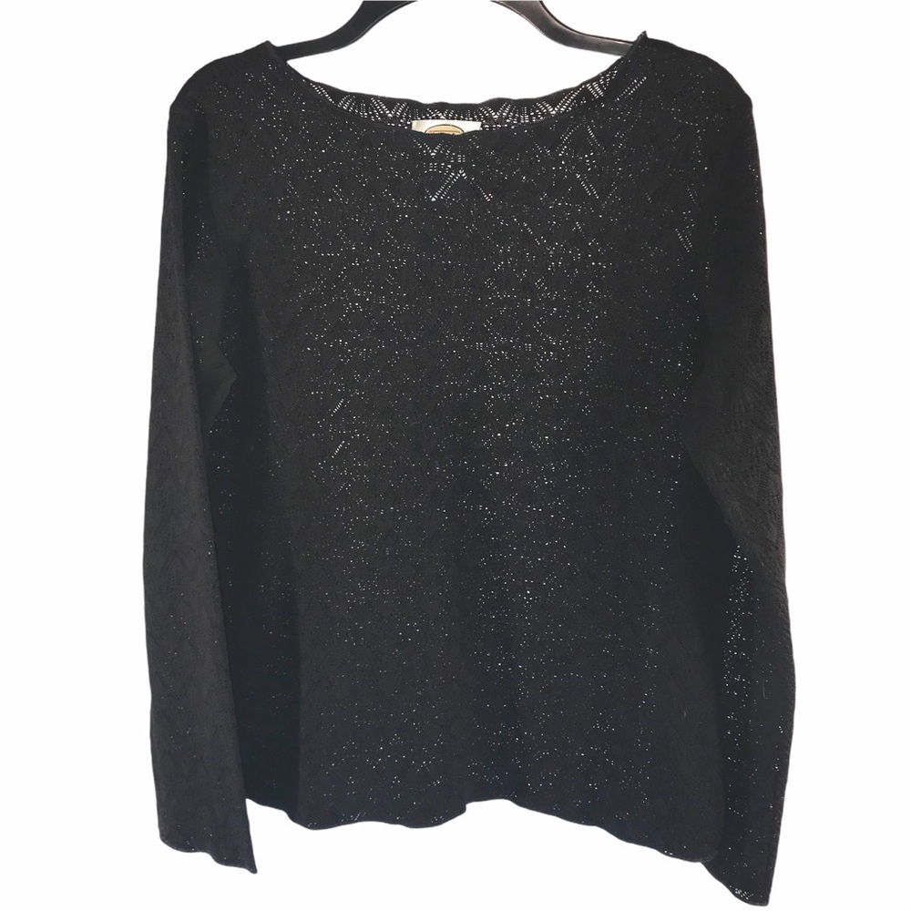 Talbots Black Fancy Knit Sweater, Size M
